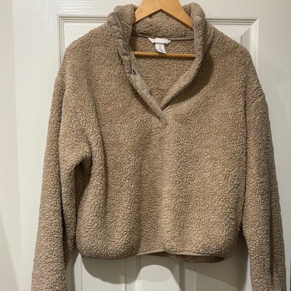 H&M Tan Fleece Pullover Hoodie - Picture 4 of 7